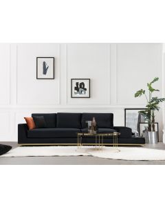 ATELIER DEL SOFA Trosed sa bočnim stočićem, crna - 560ARE1315