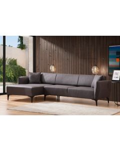 ATELIER DEL SOFA Ugaona garnitura Belissimo, leva, tamno siva