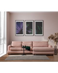 ATELIER DEL SOFA Ugaona garnitura River, desna, roze