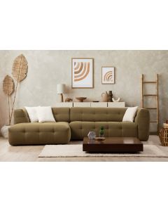 ATELIER DEL SOFA Ugaona garnitura Cady, leva, maslinasto bež