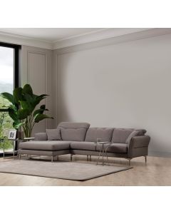 ATELIER DEL SOFA Ugaona garnitura Costor, leva, siva