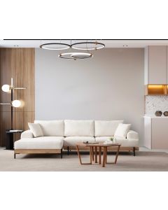 ATELIER DEL SOFA Ugaona garnitura Eti Oak, leva, bela