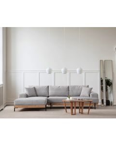ATELIER DEL SOFA Ugaona garnitura Eti, leva, krem/siva