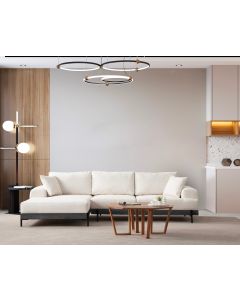 ATELIER DEL SOFA Ugaona garnitura Eti, leva, crna/bela