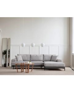 ATELIER DEL SOFA Ugaona garnitura Eti, desna, crna/siva