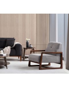 ATELIER DEL SOFA Fotelja Athena Bergere, svetlosiva/braon