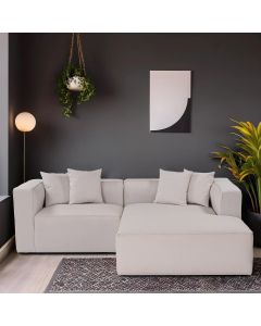 ATELIER DEL SOFA Ugaona garnitura Mora XL, leva, lan bela