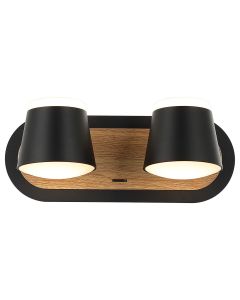 FORMA LED zidna lampa F2077-16Z BK+WD, braon/crna