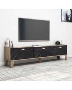 HANAH HOME TV komoda Sumer, crna/braon - 566BMS1150