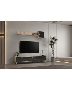 HANAH HOME TV komoda i polica Sumer, braon/crna - 566BMS1152