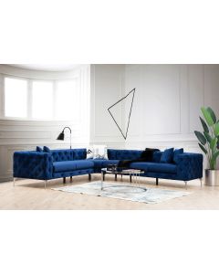 ATELIER DEL SOFA Ugaona garnitura Como, leva, tamno plava