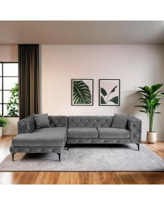 ATELIER DEL SOFA Ugaona garnitura Como Eco, leva, antracit/crna