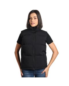 Unisex štepani prsluk HUSKY – lagana termo izolacija, visoka kragna, crni – veličina S