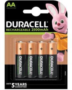 DURACELL Punjiva baterija AA 2500mAh R6 MN1500, NiMH, 4 kom (cena po komadu) - 45521