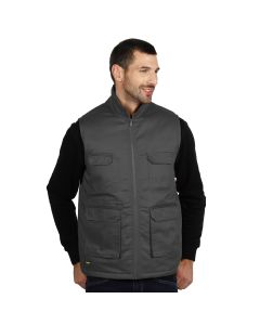 Radni prsluk CRAFT VEST II – keper sa postavom, 5 džepova, visoki okovratnik, tamnosivi – veličina S