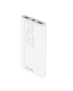 CELLY Power bank EVO 10000mAh, bela - PBPD10000EVOWH