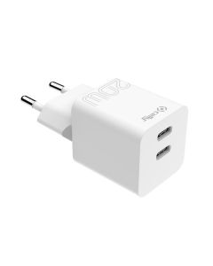 CELLY Punjač adapter, 20w 2xType C, bela - TC2USBC20WWH
