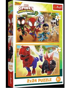TREFL Puzzle Spidey and dinosaurs - 2x24 dela - 102951-T34432
