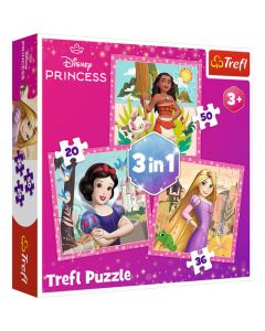 TREFL Puzzle Disney princess - 3u1 (20, 50, 36 delova) - 102868-T34875