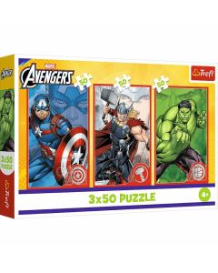 TREFL Puzzle Avengers, Marvel - 3x50 delova - 102892-T34891