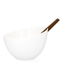 DEKOR DOM Činija za salatu 24cm Mooka, bela - 038925