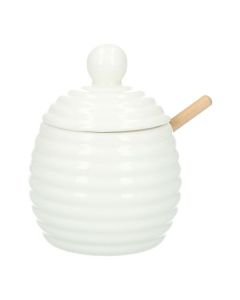 DEKOR DOM Posuda za med 9x12cm Bambou, bela - 038926-1