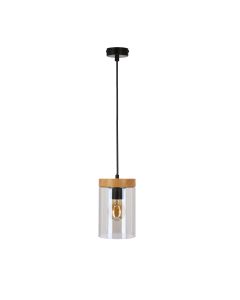 Wels Visilica Crna + Drvo1x40W E27 - 15046-1