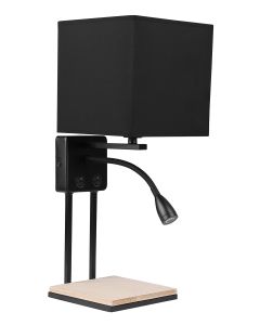 Theo Zidna Lampa sa Prekidačem Crna 1x40W E14 + 2W LED - 15149