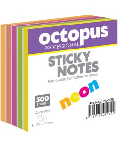 OCTOPUS Blok samolepljivi 75x75 300 lista neon  unl-0175 - 59467