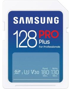 SAMSUNG SD Card 128GB PRO Plus SDXC UHS-I U3 V30 Class 10