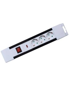 HOME Produžni kabl, 3 utičnice, prekidač, 1,5mm², 2 met, beli - NVP 03K/WH - 15390