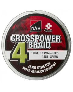 DAM STRUNA CROSSPOWER 4-BRAID 150M GREEN 0,17MM - 5DS 66578