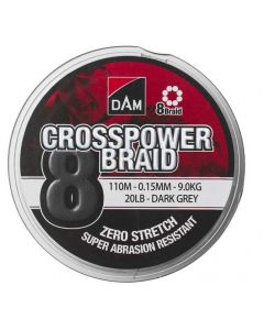 DAM STRUNA CROSSPOWER 8-BRAID 150M DARK GREY 0,15 - 5DS 66588