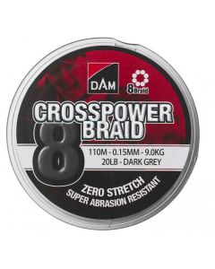 DAM STRUNA CROSSPOWER 8-BRAID 150M DARK GREY 0,17 - 5DS 66589
