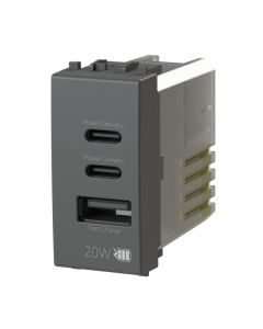 Uticnica USB CCA 20W Vimar Arke crna 4BUSB20WCCA.V19