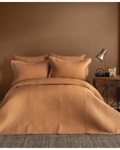 DEKOR DOM Set prekrivač i jastučnice Issimo double - Simply Satin, terakota - 040692