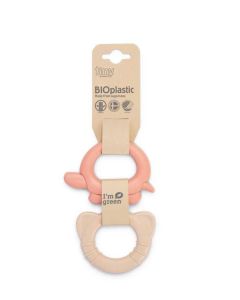 DANTOY BIO glodalice za bebe - koral i bež - 6015