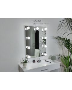 DURA Ogledalo za šminkanje Bez Rama 60x80 sa 9 LED sijalica Frameless MakeUp mirror kozmetičko Frizer - DURA1520