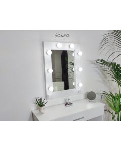 DURA Ogledalo za Šminkanje sa Ramom 60x80 sa 8 LED sijalica MakeUp Mirror Kozmetičko Frizer - DURA1307