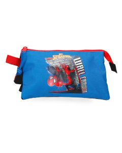 SPIDERMAN WALL CRAWLER prazna pernica sa 3 pregrade - plava