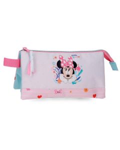 DISNEY MINNIE HAPPY TO BE ME prazna pernica sa 3 pregrade - pink