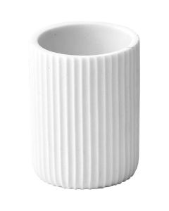 TENDANCE Čaša pruge 9,5x7cm poliresin bela - 61103100