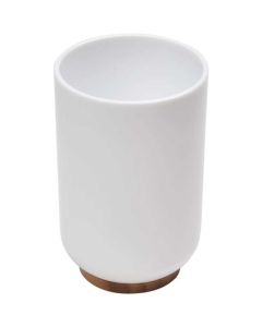 TENDANCE Čaša Bath 11x7,2cm poliresin/bambus bela - 6174210