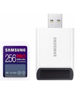 SAMSUNG SD Card 256GB, PRO Ultimate, SDXC, UHS-I U3 V30, Read up to 200MB/s