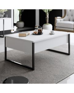 HANAH HOME Klub sto Luxe, bela/crna