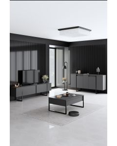 HANAH HOME Set nameštaja za dnevnu sobu Luxe, antracit/crna - 618BLY1181