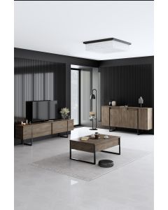 HANAH HOME Set nameštaja za dnevnu sobu Luxe, braon/crna - 618BLY1183