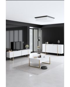 HANAH HOME Set nameštaja za dnevnu sobu Luxe, bela/zlatna - 618BLY1185