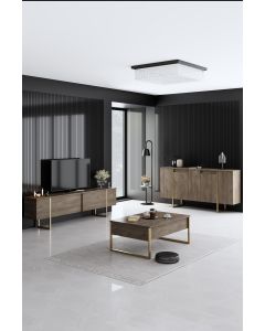 HANAH HOME Set nameštaja za dnevnu sobu Luxe, braon/zlatna - 618BLY1186