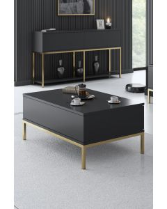 HANAH HOME Klub sto Lord, antracit/zlatna